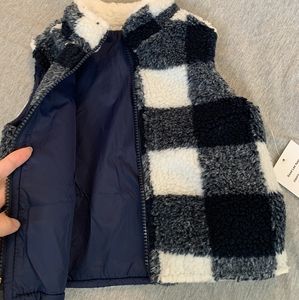 Checkered vest coat
